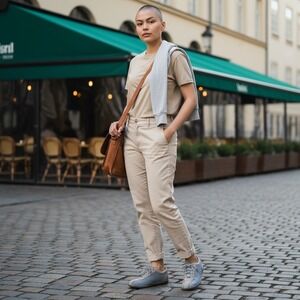 Born Rover Sky Powder Blue Tan Leather Lace Up Sneakers W4857 Womens 7.5 M NEW